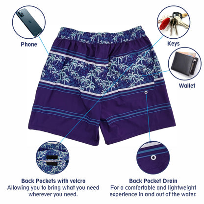 Mens Swim Trunk: Palms Paradise