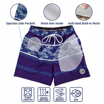 Mens Swim Trunk: Palms Paradise